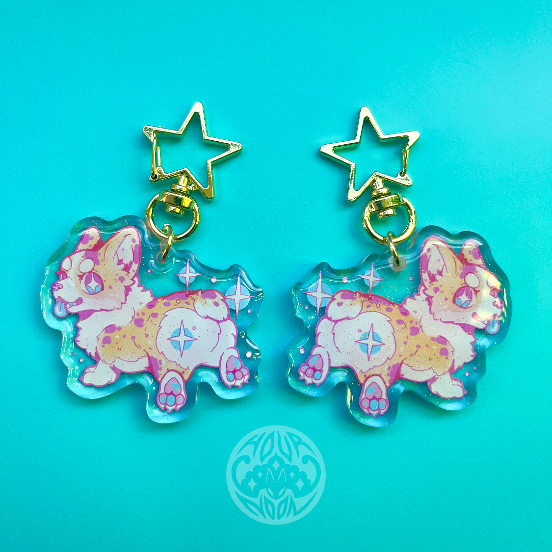 rainbow corgi ☆ acrylic charm