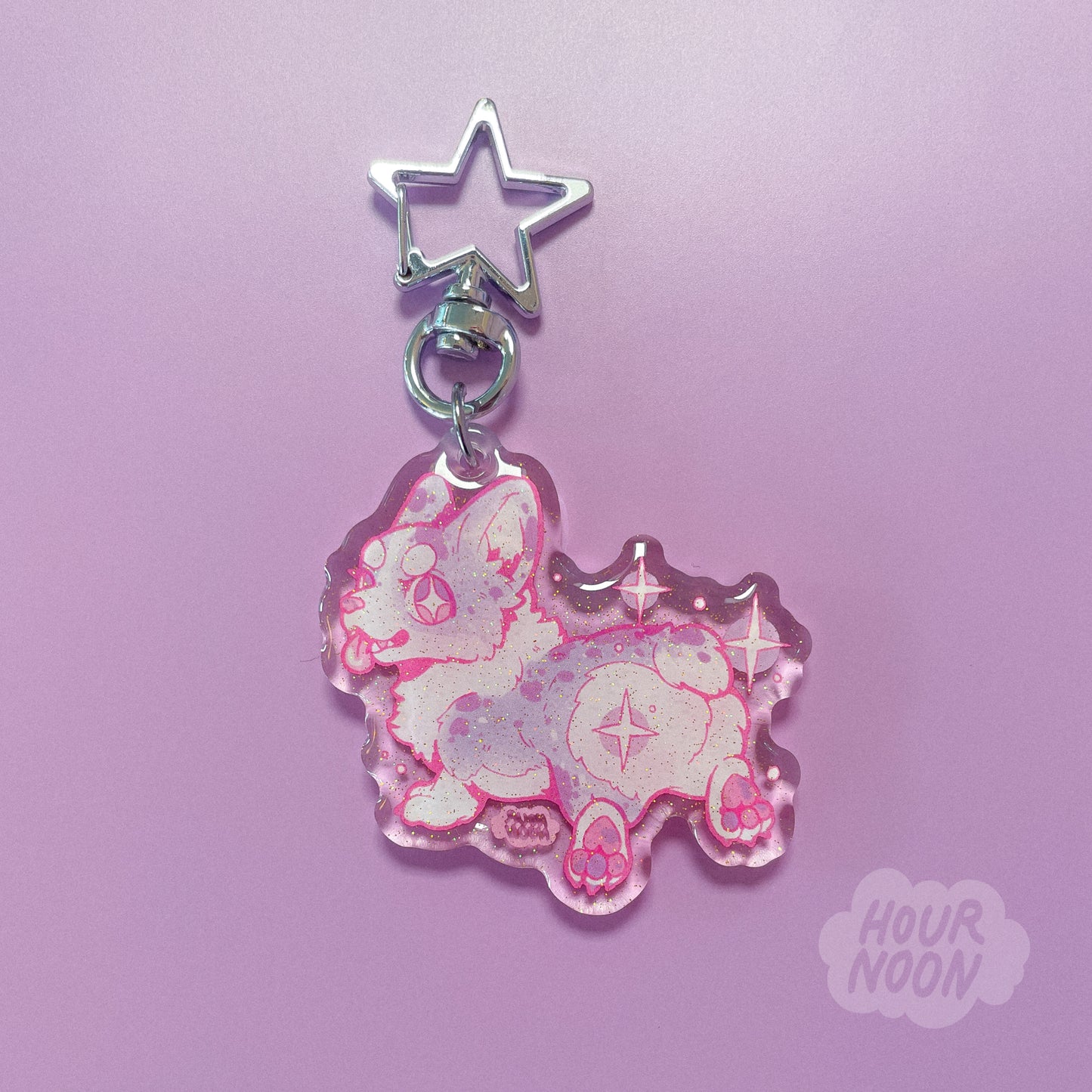 rainbow corgi ☆ acrylic charm