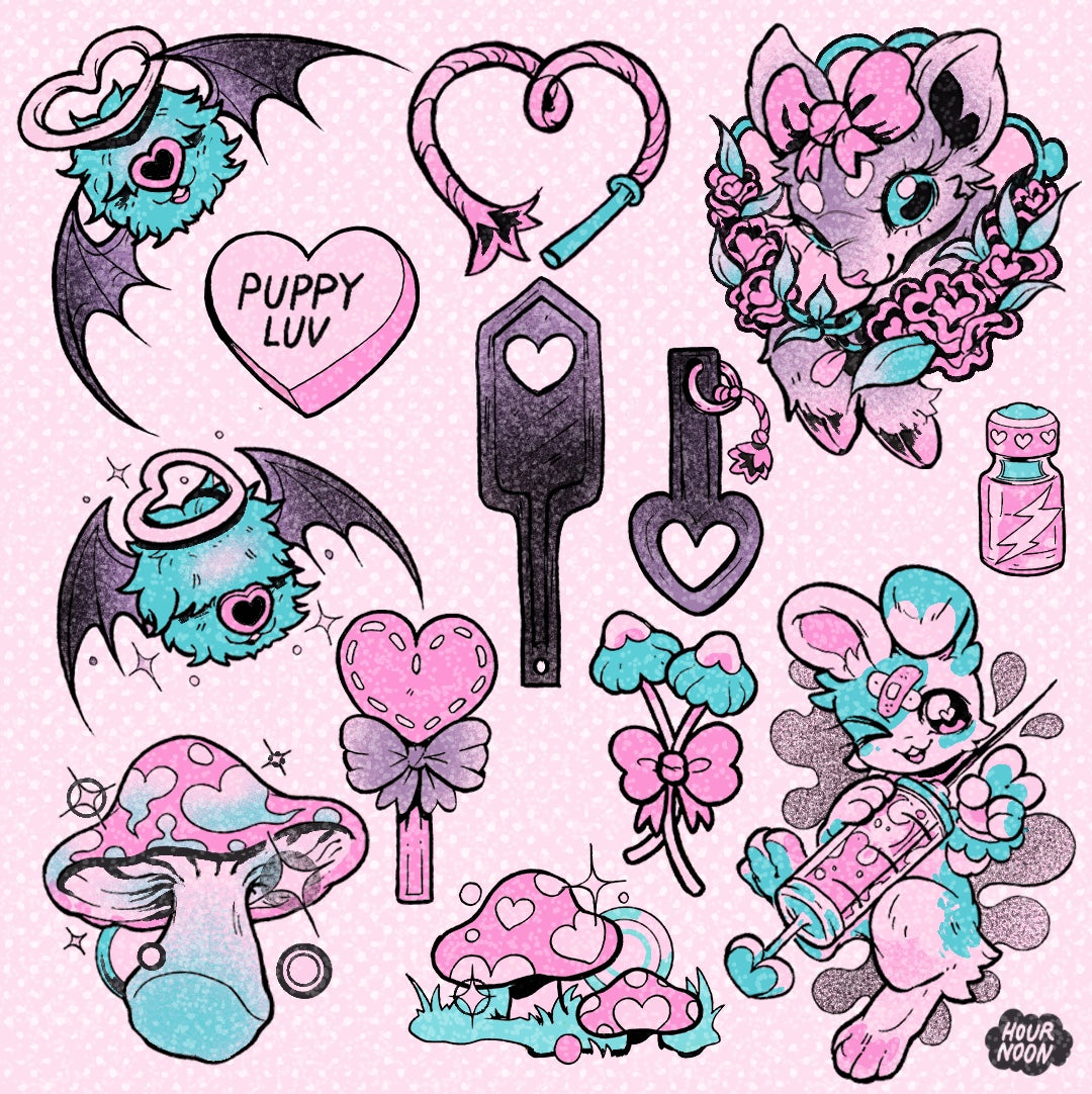 valentine ✦ sticker club sheet