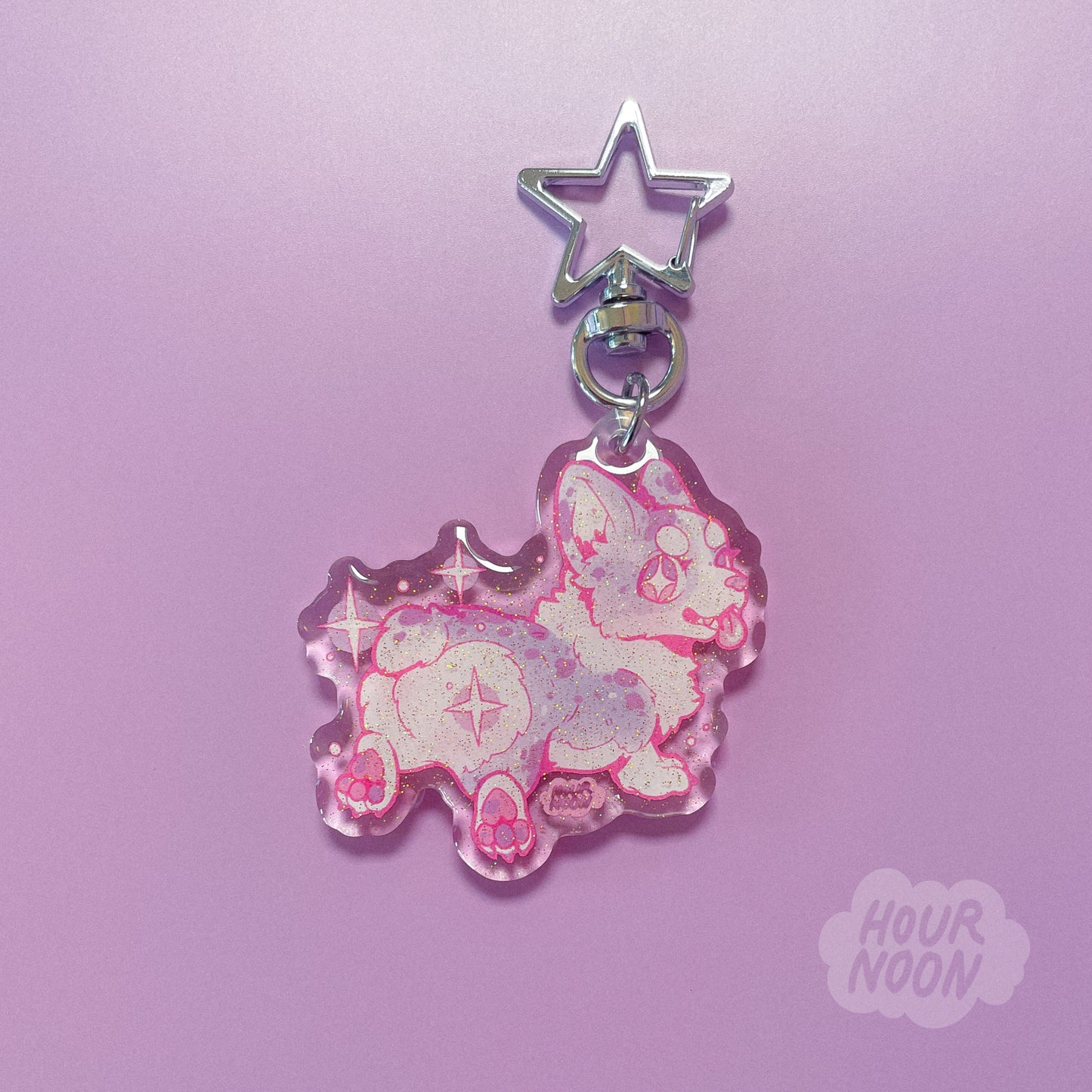 rainbow corgi ☆ acrylic charm