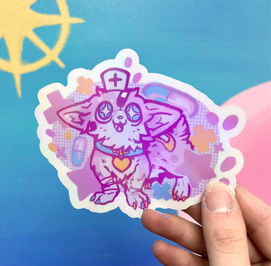 capsule corgi ✦ clear holo sticker